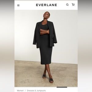 100% cotton Black everlane ribbed tank dress